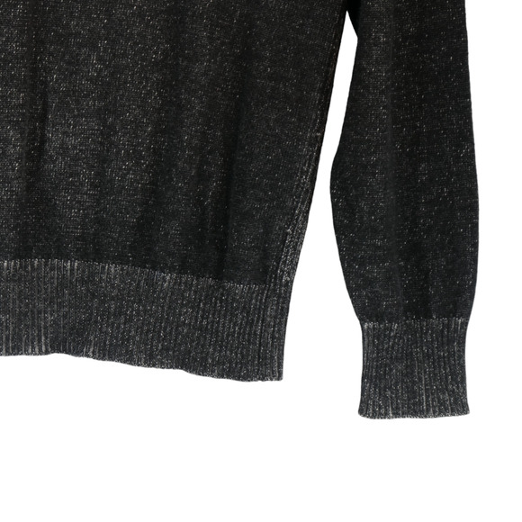 Carbon Knit Sweater Mens XXL Heathered Gray Ribbed Mock Neck 1/4 Zip Slim Fit - Picture 7 of 8